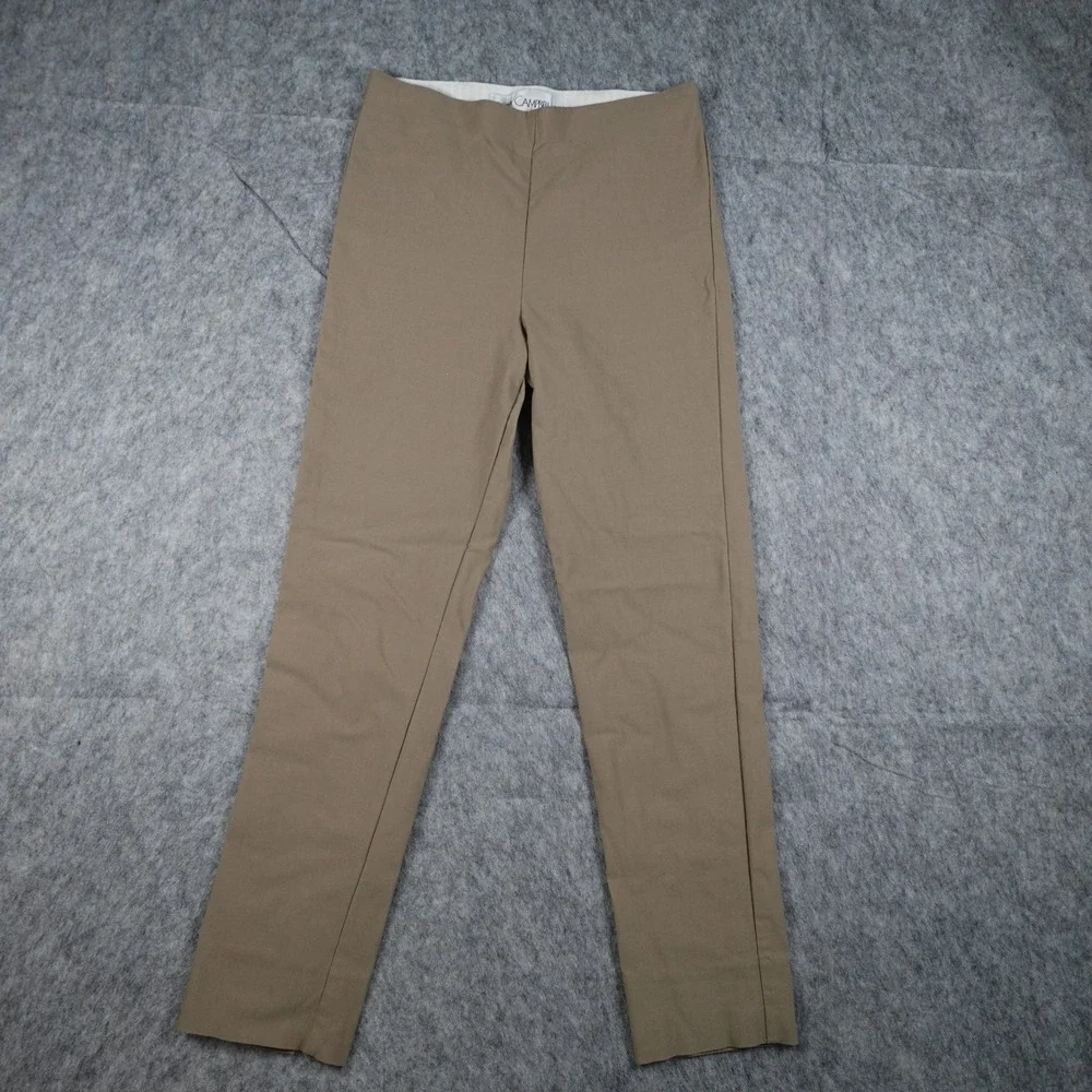Sara Campbell Pant Women Small‎ Brown Straight Leg Stretch Pull On Made In USA